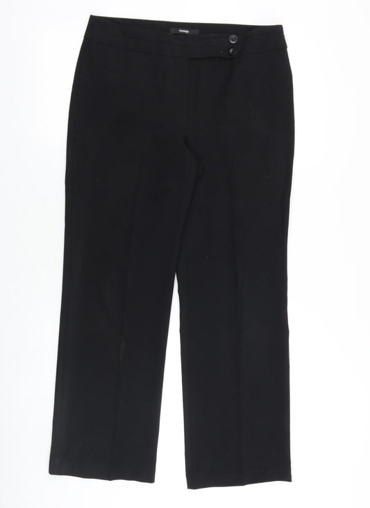 George Womens Black Polyester Dress Pants Trousers Size 32 in Regular Zip