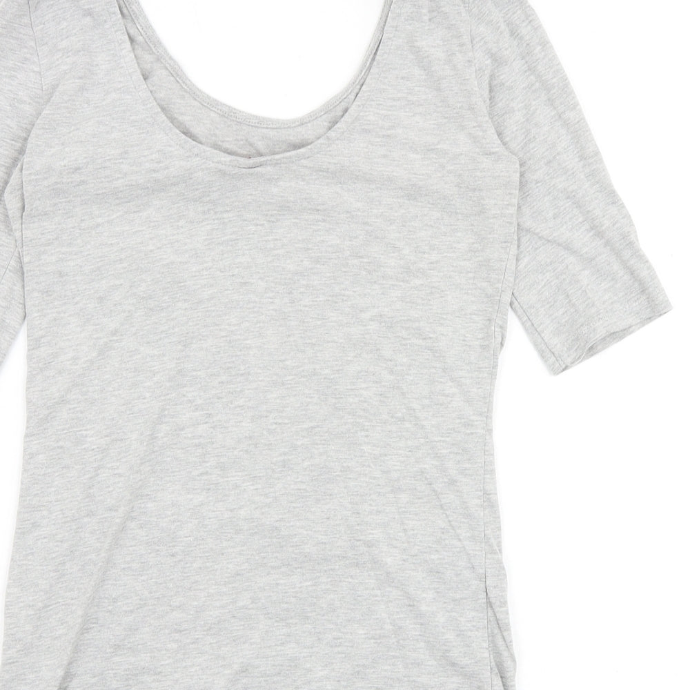 Womens UK Size S H&M Grey Basic T-Shirt