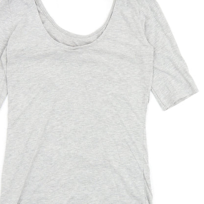 Womens UK Size S H&M Grey Basic T-Shirt