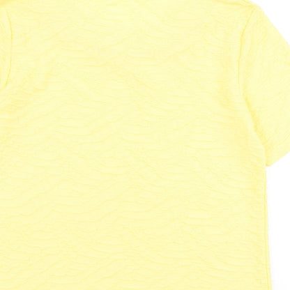 EWM Womens Yellow 100% Cotton Basic T-Shirt Size S Scoop Neck