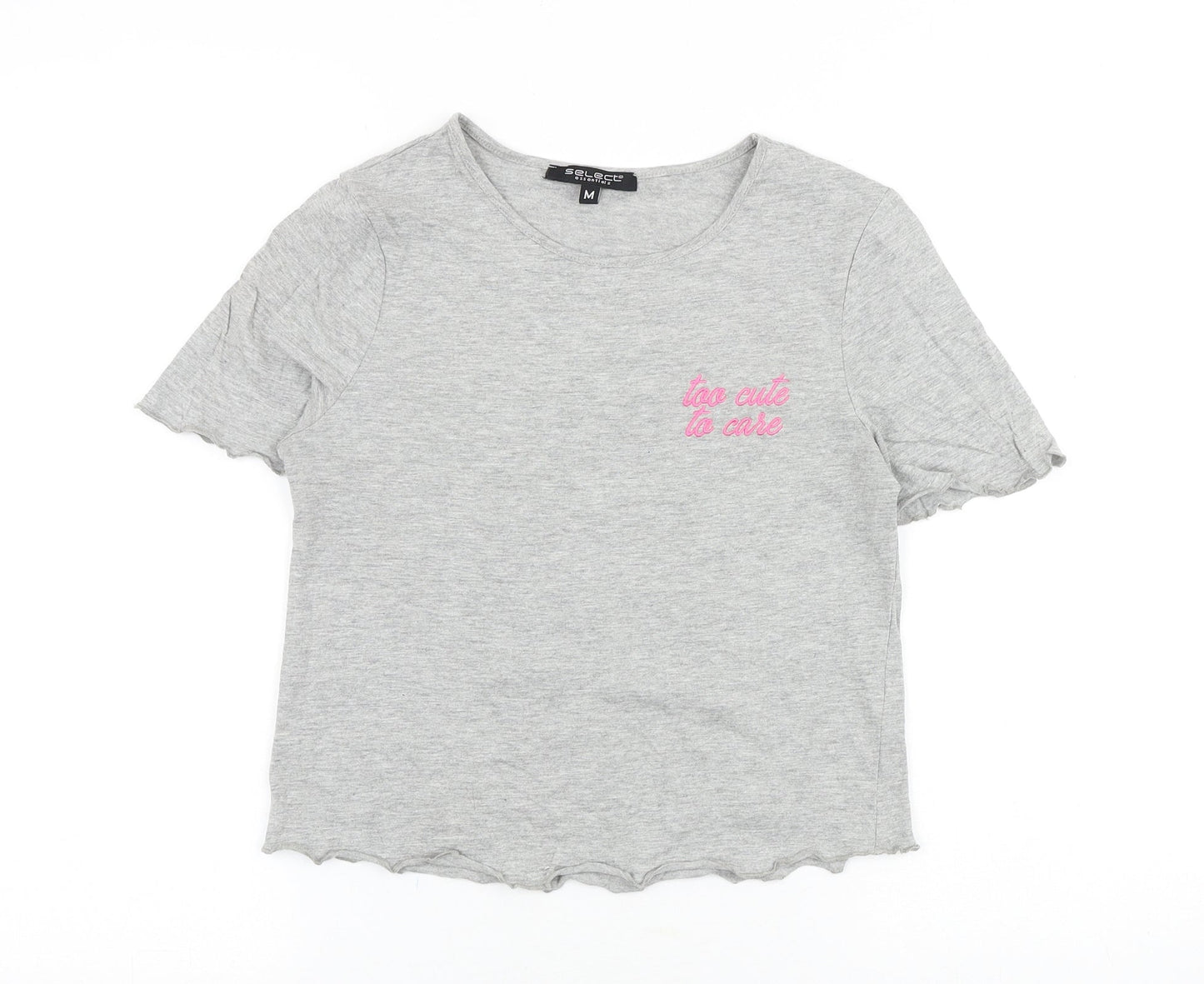 Womens UK Size M Select Grey Basic T-Shirt