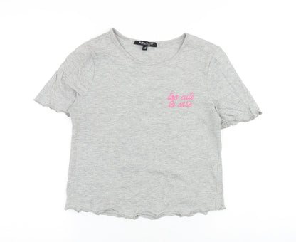 Womens UK Size M Select Grey Basic T-Shirt