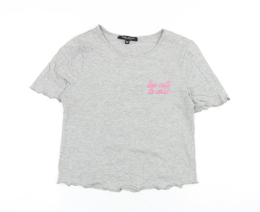 Womens UK Size M Select Grey Basic T-Shirt