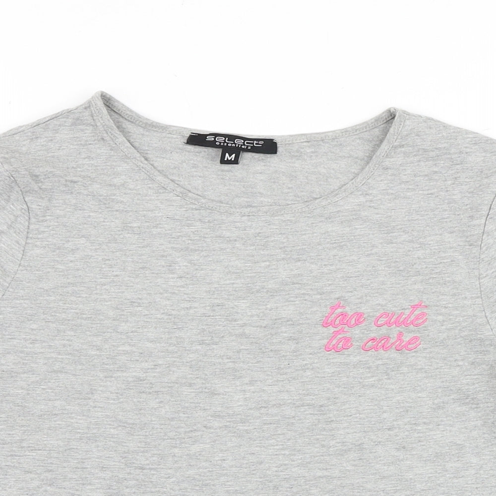Womens UK Size M Select Grey Basic T-Shirt