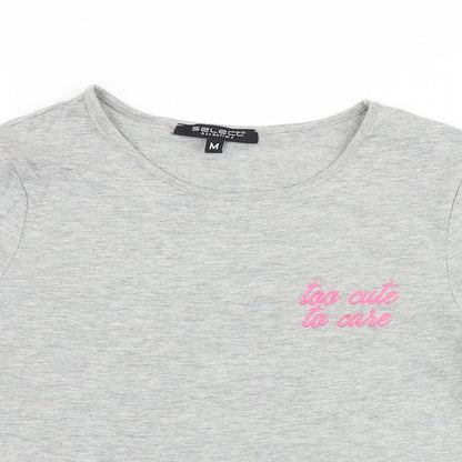 Womens UK Size M Select Grey Basic T-Shirt
