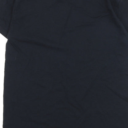 Gildan Mens Black Cotton T-Shirt Size S Round Neck - Saint