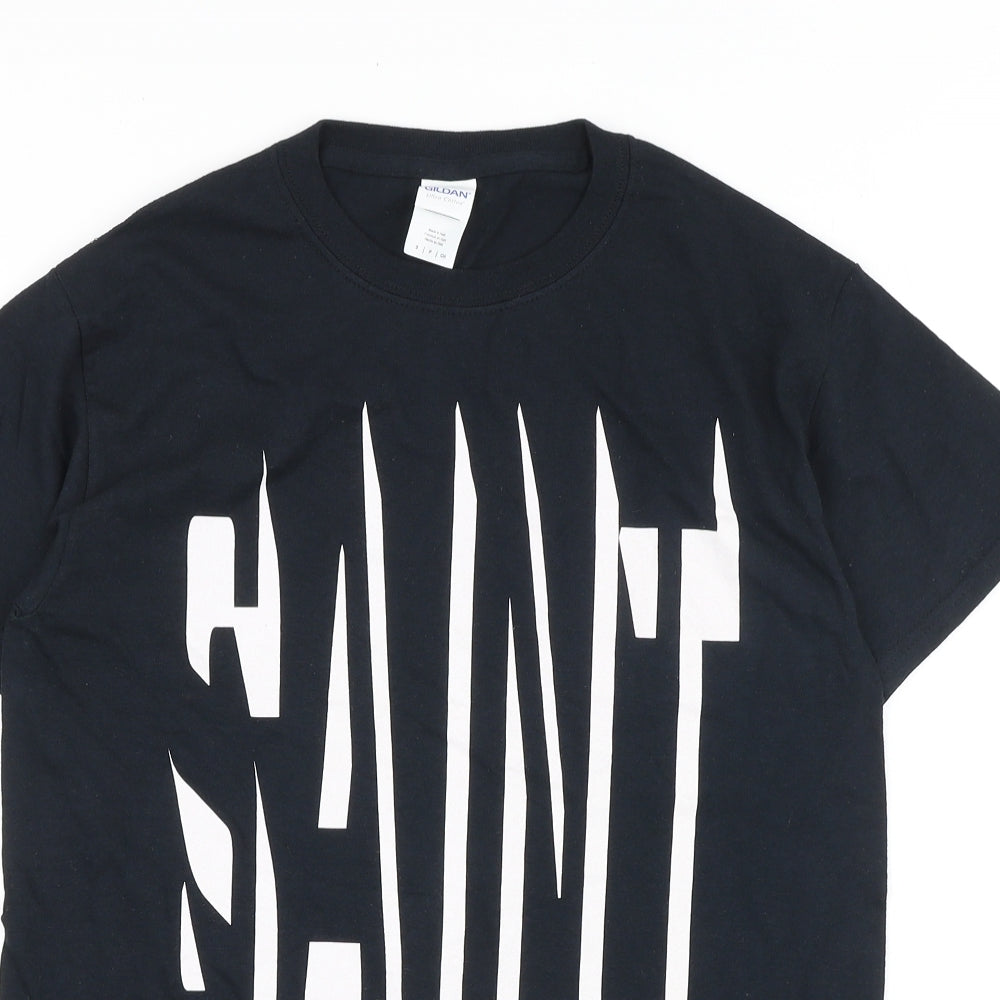Mens UK Size S Gildan Black  T-Shirt