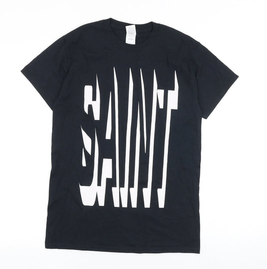 Mens UK Size S Gildan Black  T-Shirt