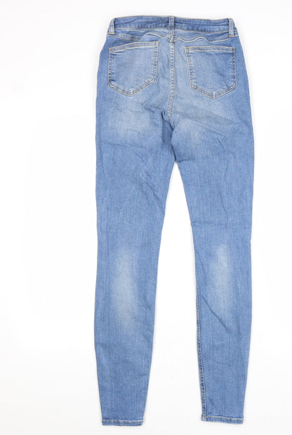 Denim & Co. Womens Blue Cotton Skinny Jeans Size 8 L31 in Regular Zip