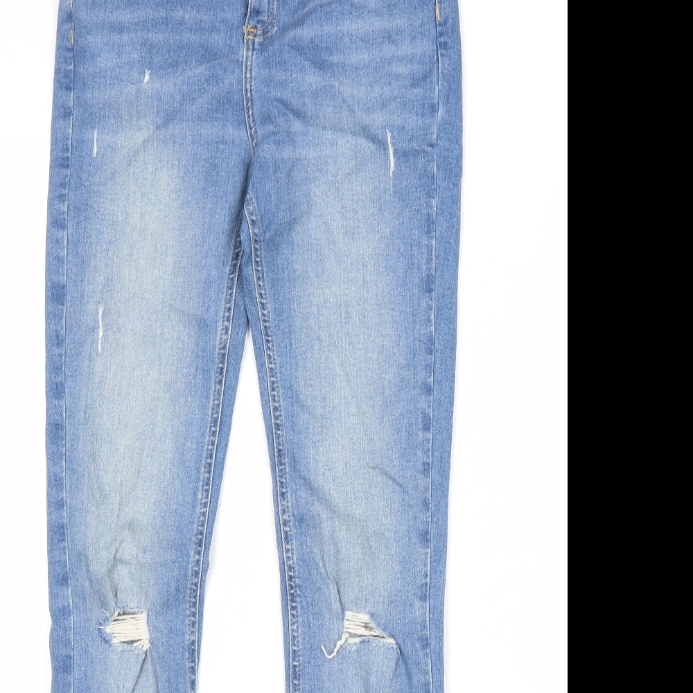 Denim & Co. Womens Blue Cotton Skinny Jeans Size 8 L31 in Regular Zip