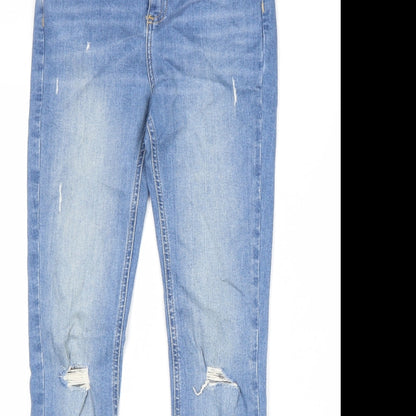 Denim & Co. Womens Blue Cotton Skinny Jeans Size 8 L31 in Regular Zip