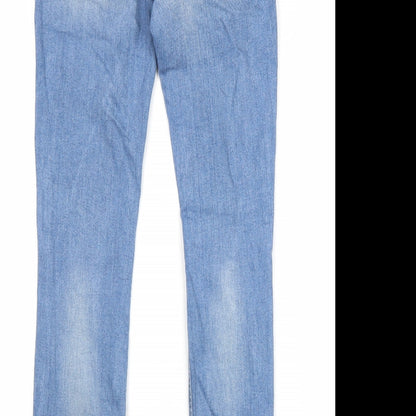 Denim & Co. Womens Blue Cotton Skinny Jeans Size 8 L31 in Regular Zip