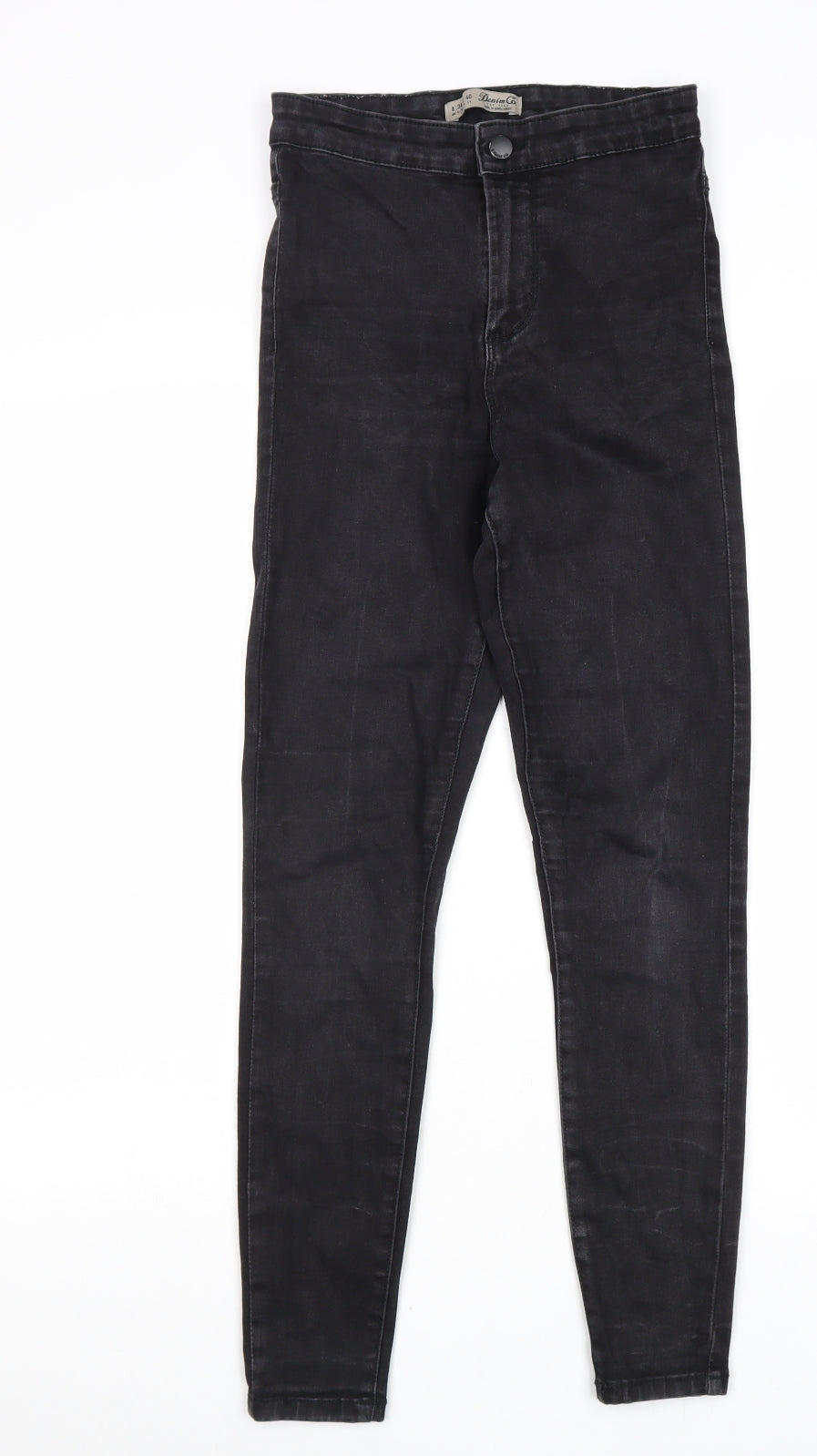 Denim & Co. Womens Black Cotton Skinny Jeans Size 8 L28 in Regular Zip