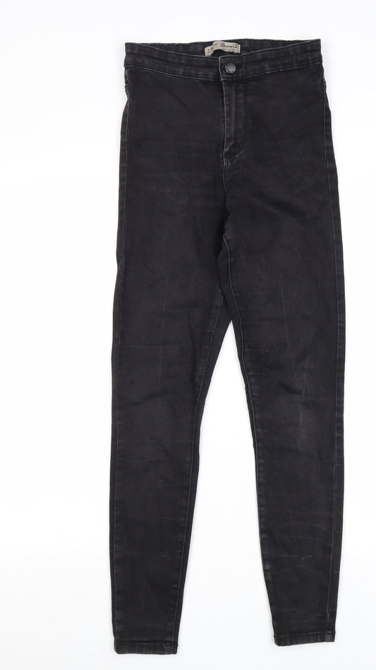 Denim & Co. Womens Black Cotton Skinny Jeans Size 8 L28 in Regular Zip