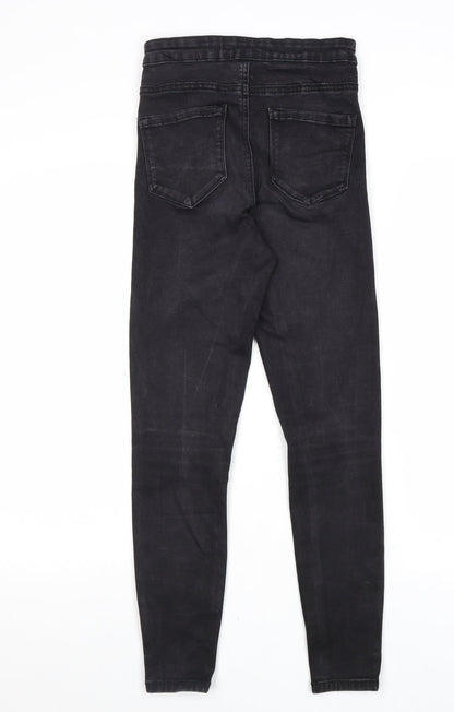 Denim & Co. Womens Black Cotton Skinny Jeans Size 8 L28 in Regular Zip