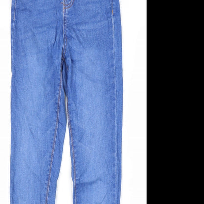 Denim & Co. Womens Blue Cotton Skinny Jeans Size 8 L28 in Regular Zip