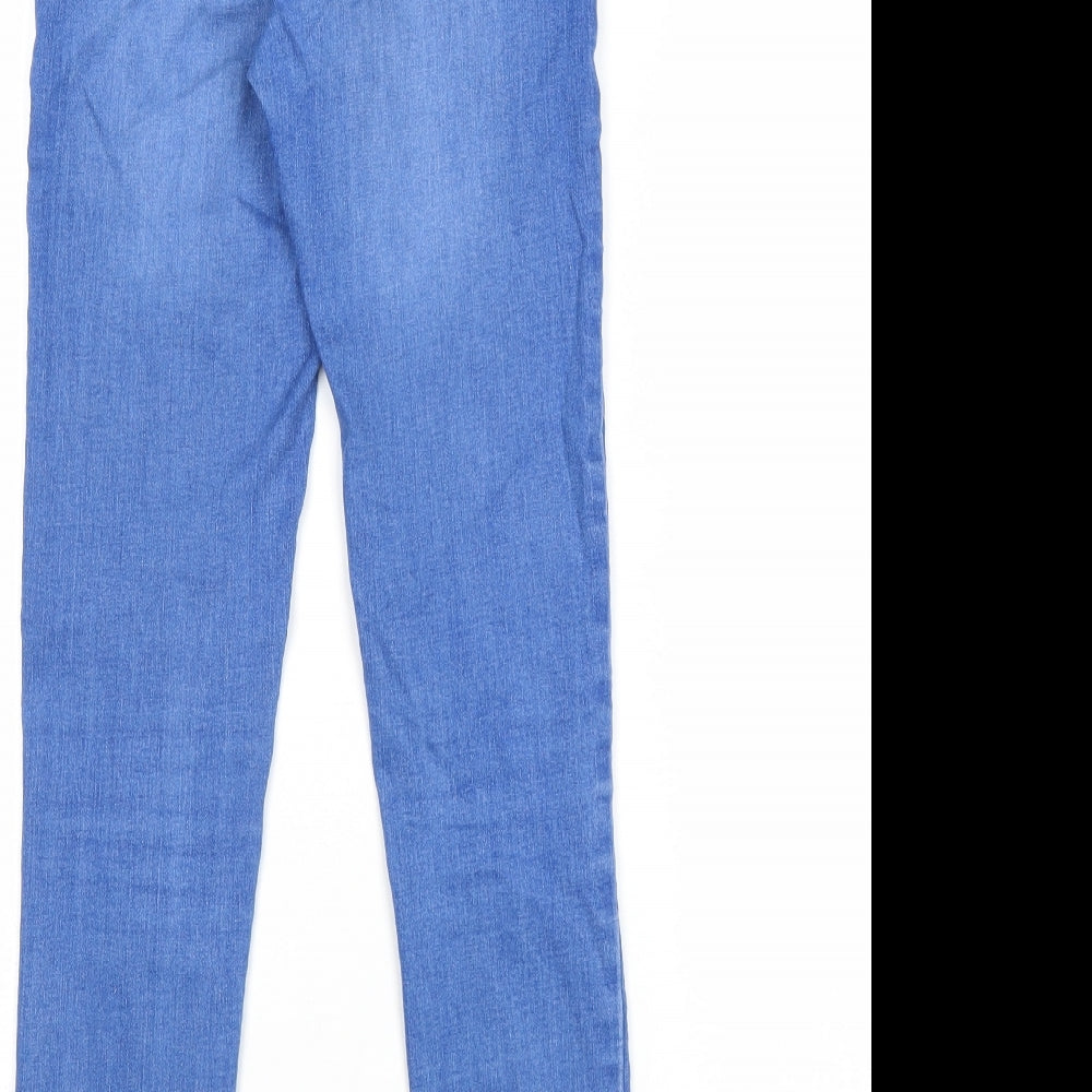 Denim & Co. Womens Blue Cotton Skinny Jeans Size 8 L28 in Regular Zip