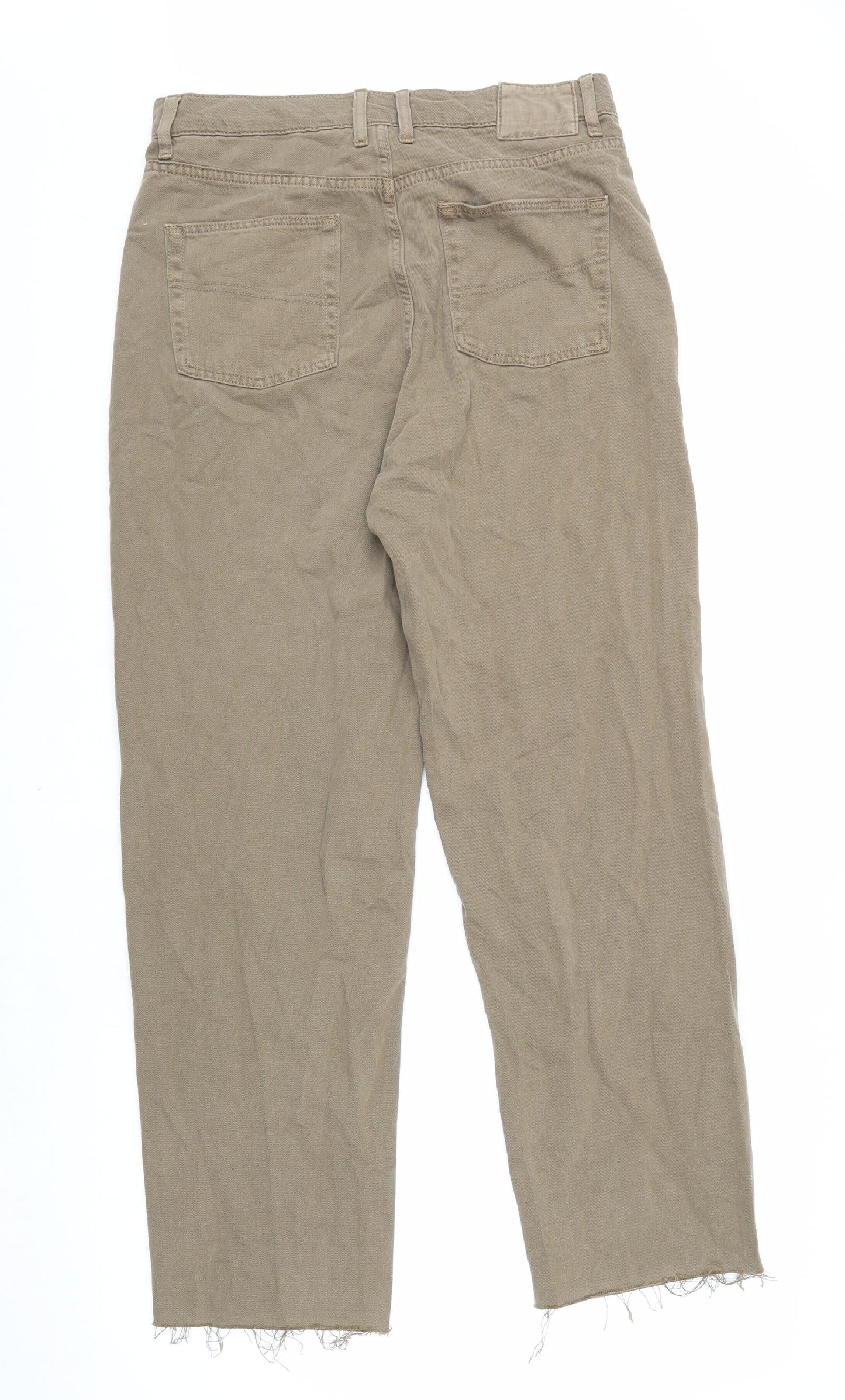 COLLUSION Mens Beige Cotton Straight Jeans Size 30 in L32 in Regular Zip - Distressed Hems