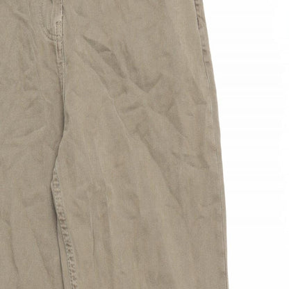 COLLUSION Mens Beige Cotton Straight Jeans Size 30 in L32 in Regular Zip - Distressed Hems