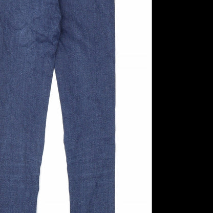 Topshop Womens Blue Cotton Skinny Jeans Size 26 in L30 in Extra-Slim Zip