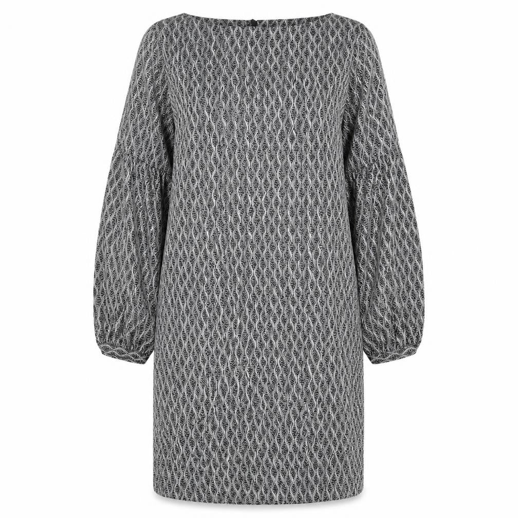 Wallis Womens Grey Geometric Polyester Shift Size 14 Scoop Neck Zip