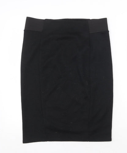 Dorothy Perkins Womens Black Polyester Straight & Pencil Skirt Size 12