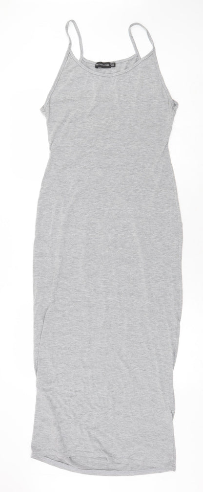 Pretty Originals Womens Grey Viscose Bodycon Size 12 Scoop Neck Pullover