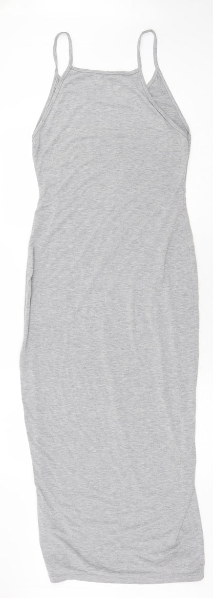 Pretty Originals Womens Grey Viscose Bodycon Size 12 Scoop Neck Pullover