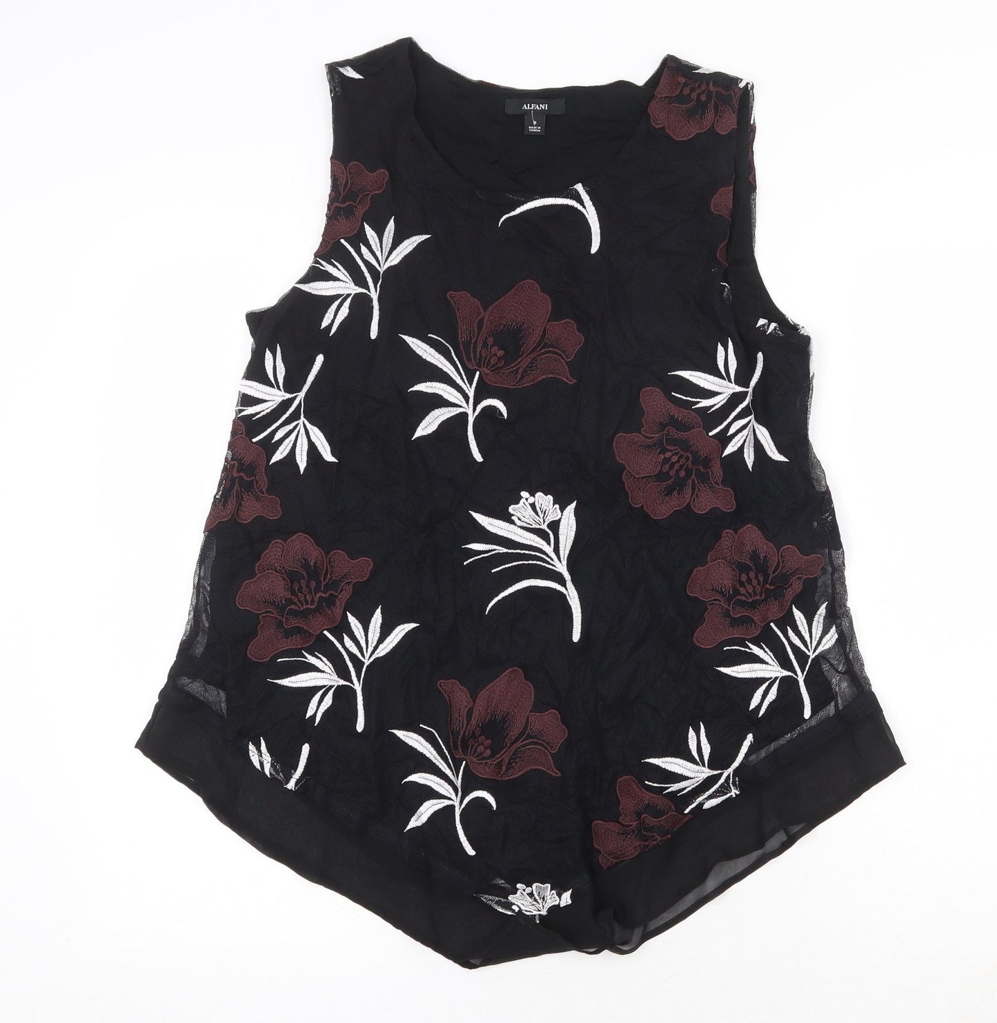 Womens UK Size M Alfani Black Basic Tank