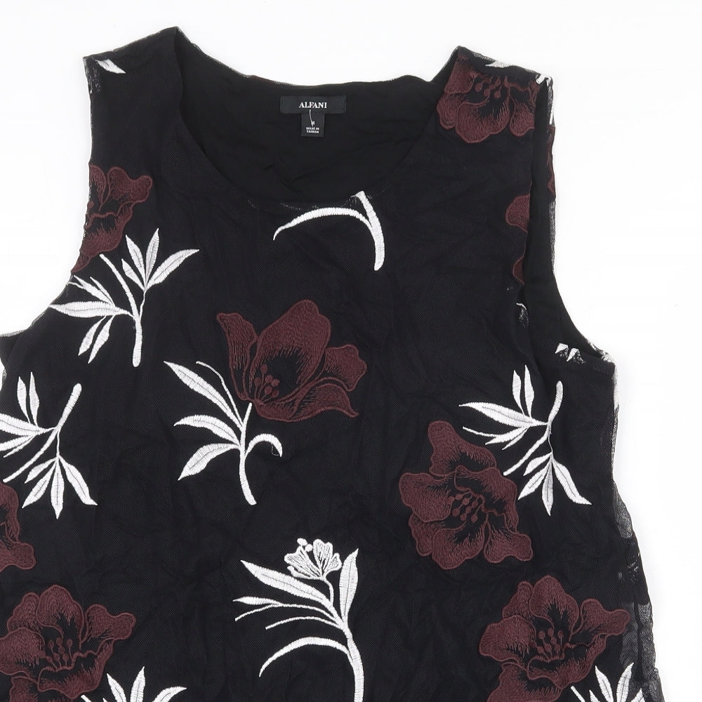 Womens UK Size M Alfani Black Basic Tank