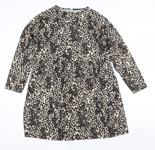 ASOS Womens Beige Geometric Polyester Shift Size 6 Round Neck Pullover