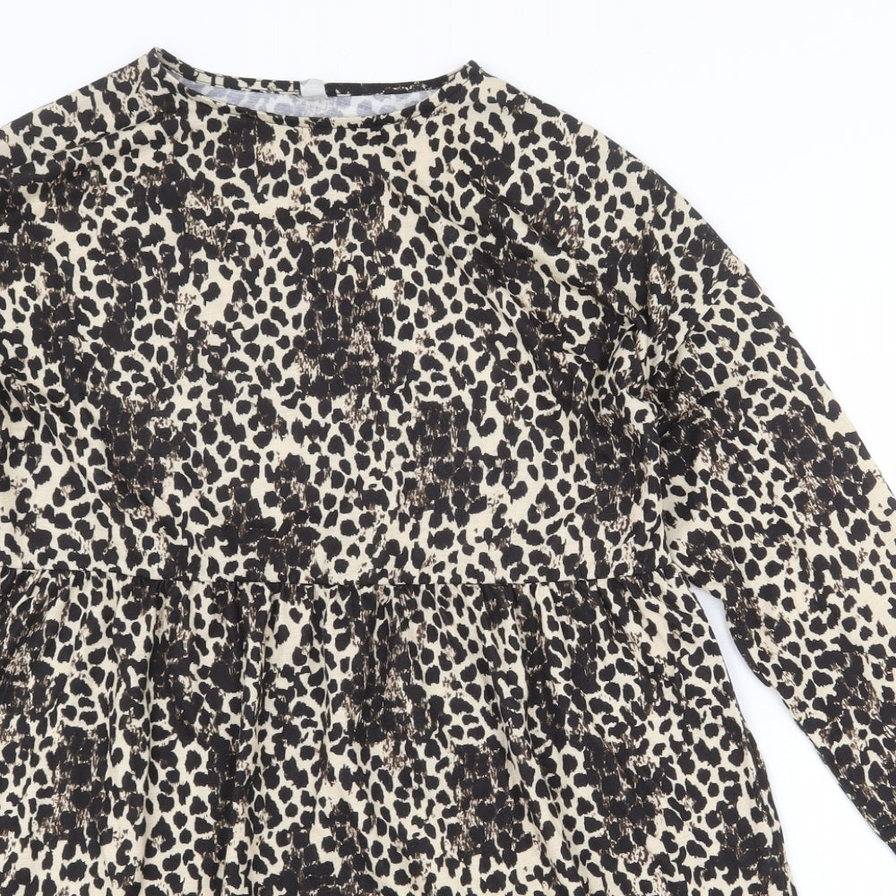 ASOS Womens Beige Geometric Polyester Shift Size 6 Round Neck Pullover