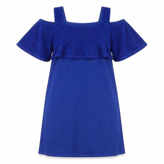Grace Womens Blue Polyester A-Line Size 8 Round Neck Pullover - Cold Shoulder