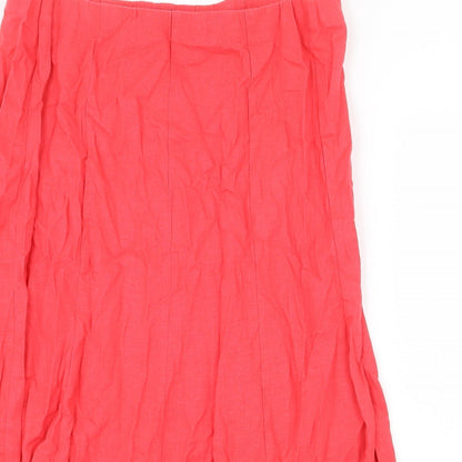 Marks and Spencer Womens Red Geometric Polyester Swing Skirt Size 32 in