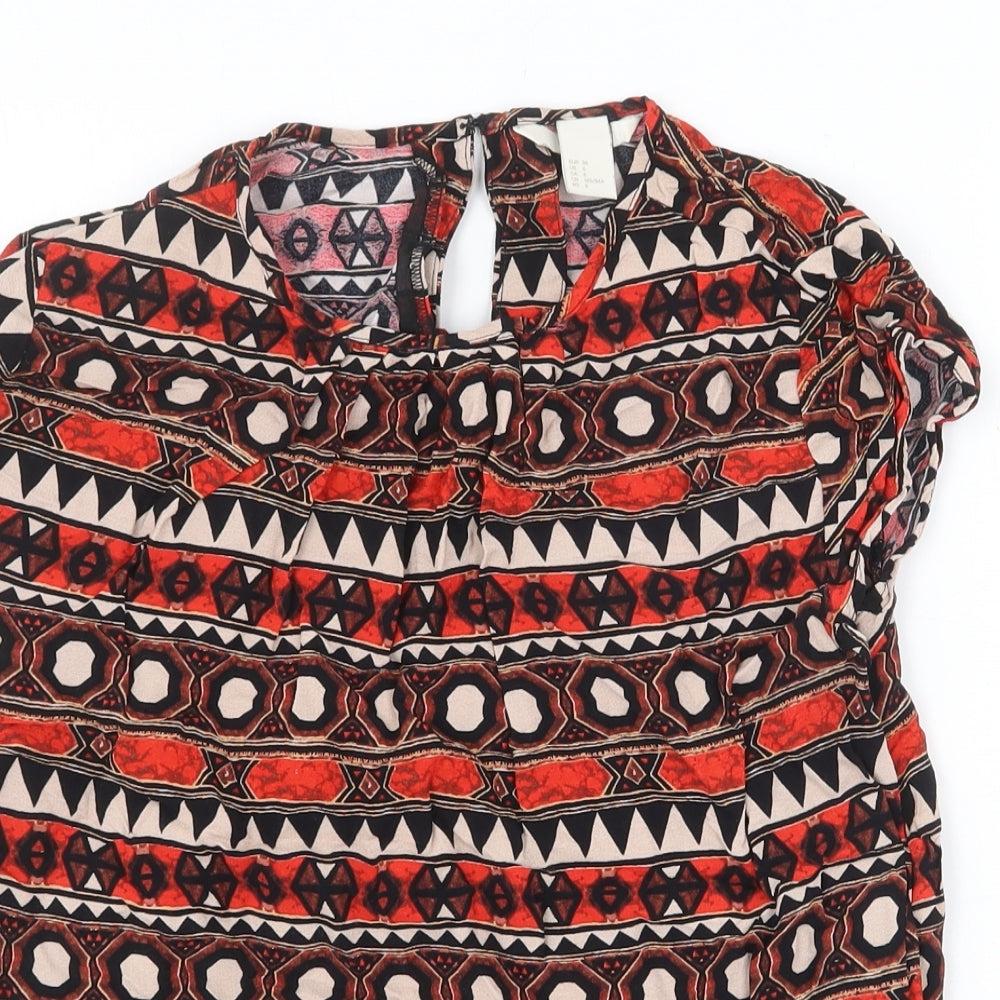 Womens UK Size 8 H&M Red Basic Blouse