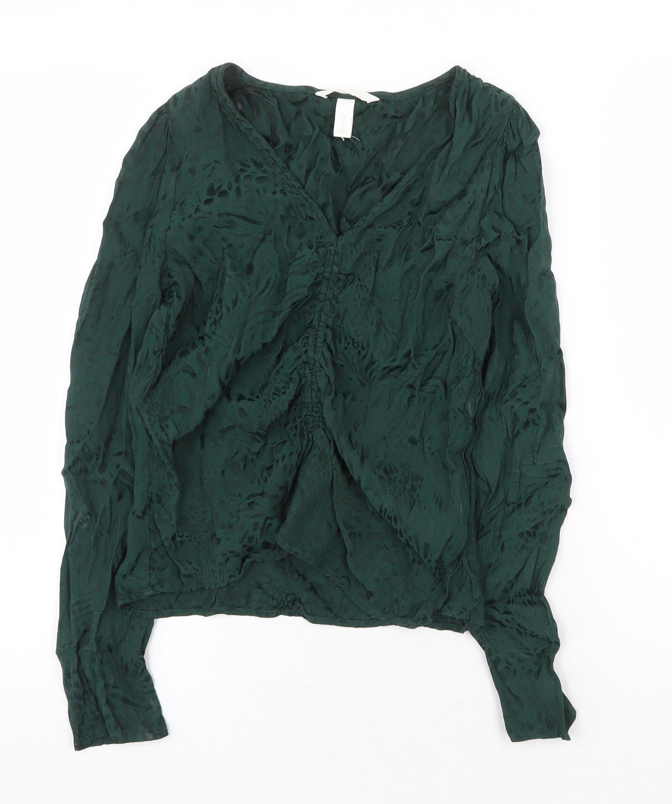 Womens UK Size 6 H&M Green Basic Blouse