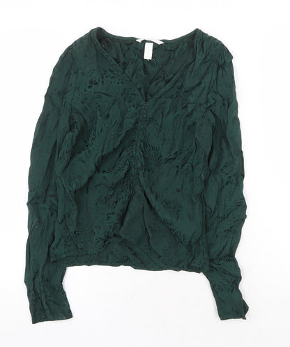 Womens UK Size 6 H&M Green Basic Blouse