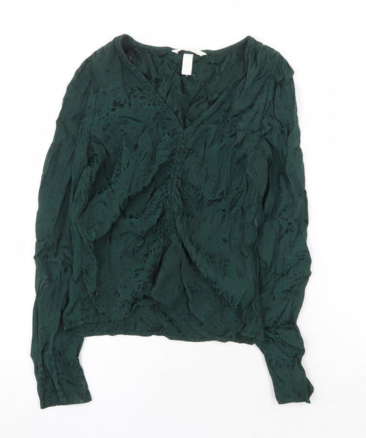 Womens UK Size 6 H&M Green Basic Blouse
