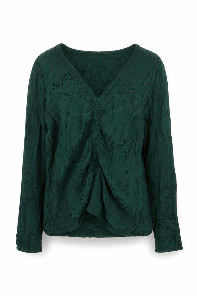 Womens UK Size 6 H&M Green Basic Blouse