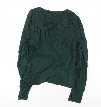 Womens UK Size 6 H&M Green Basic Blouse
