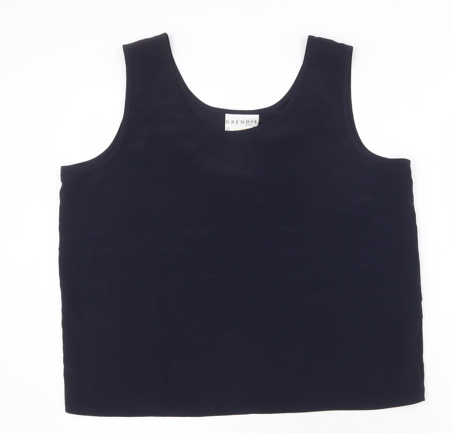 Drendle Womens Blue Polyester Basic Tank Size 16 Round Neck