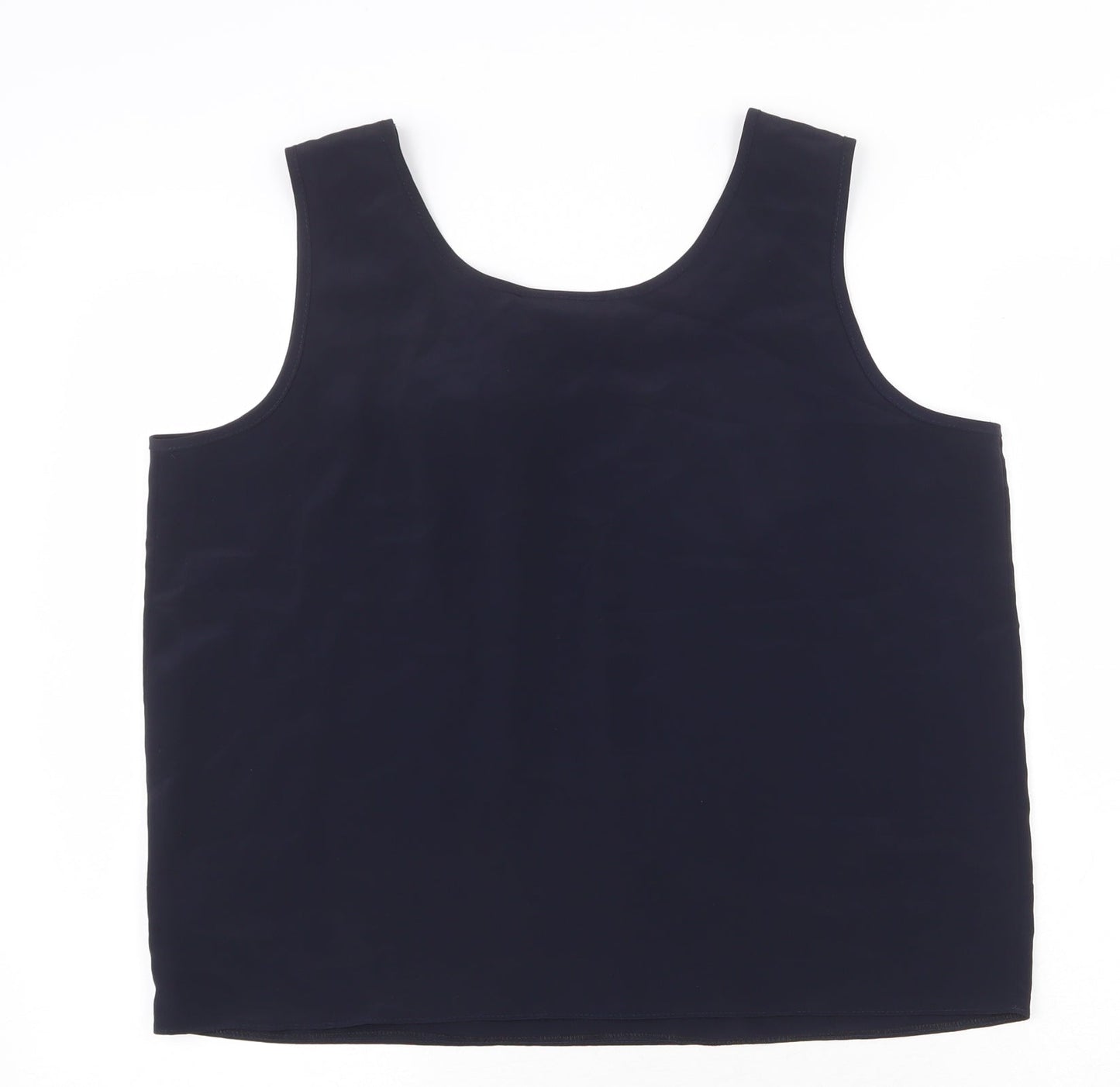 Drendle Womens Blue Polyester Basic Tank Size 16 Round Neck