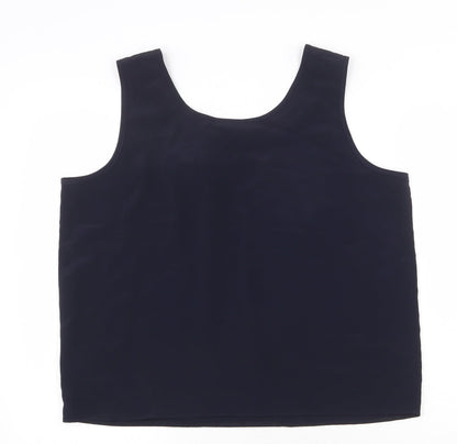 Drendle Womens Blue Polyester Basic Tank Size 16 Round Neck