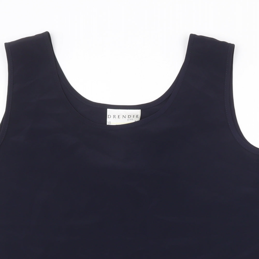 Drendle Womens Blue Polyester Basic Tank Size 16 Round Neck