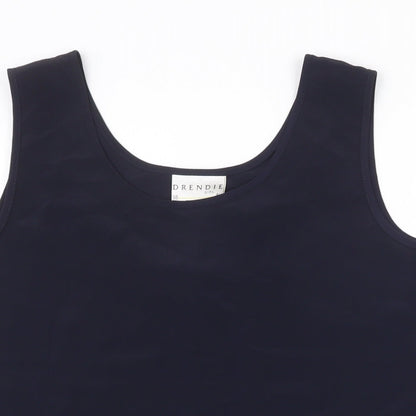 Drendle Womens Blue Polyester Basic Tank Size 16 Round Neck