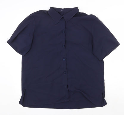 Womens UK Size 14 St Michael Blue Basic Button-Up