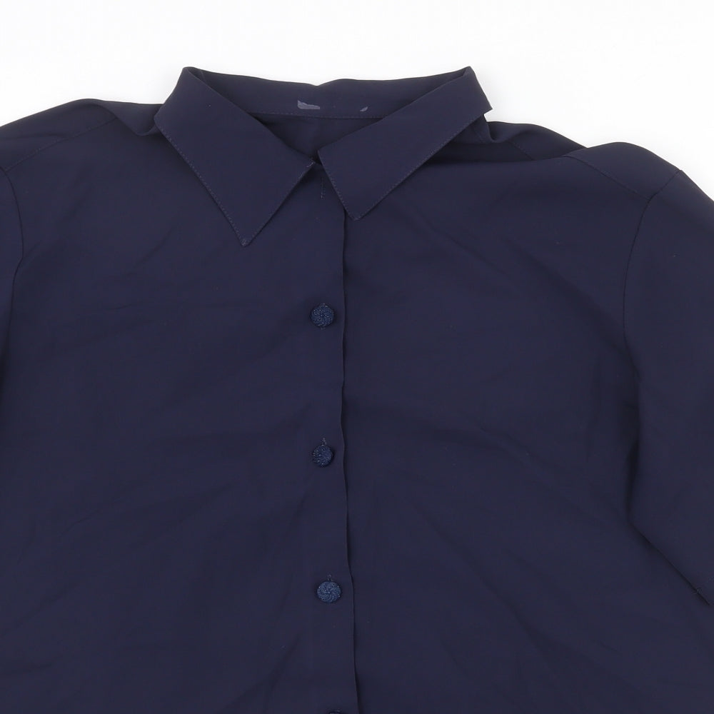 Womens UK Size 14 St Michael Blue Basic Button-Up