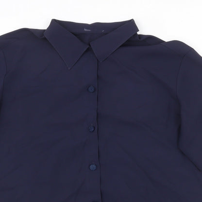 Womens UK Size 14 St Michael Blue Basic Button-Up