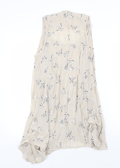 Apricot Womens Beige Geometric Viscose Trapeze & Swing Size 10 Round Neck Pullover - Butterfly Pattern