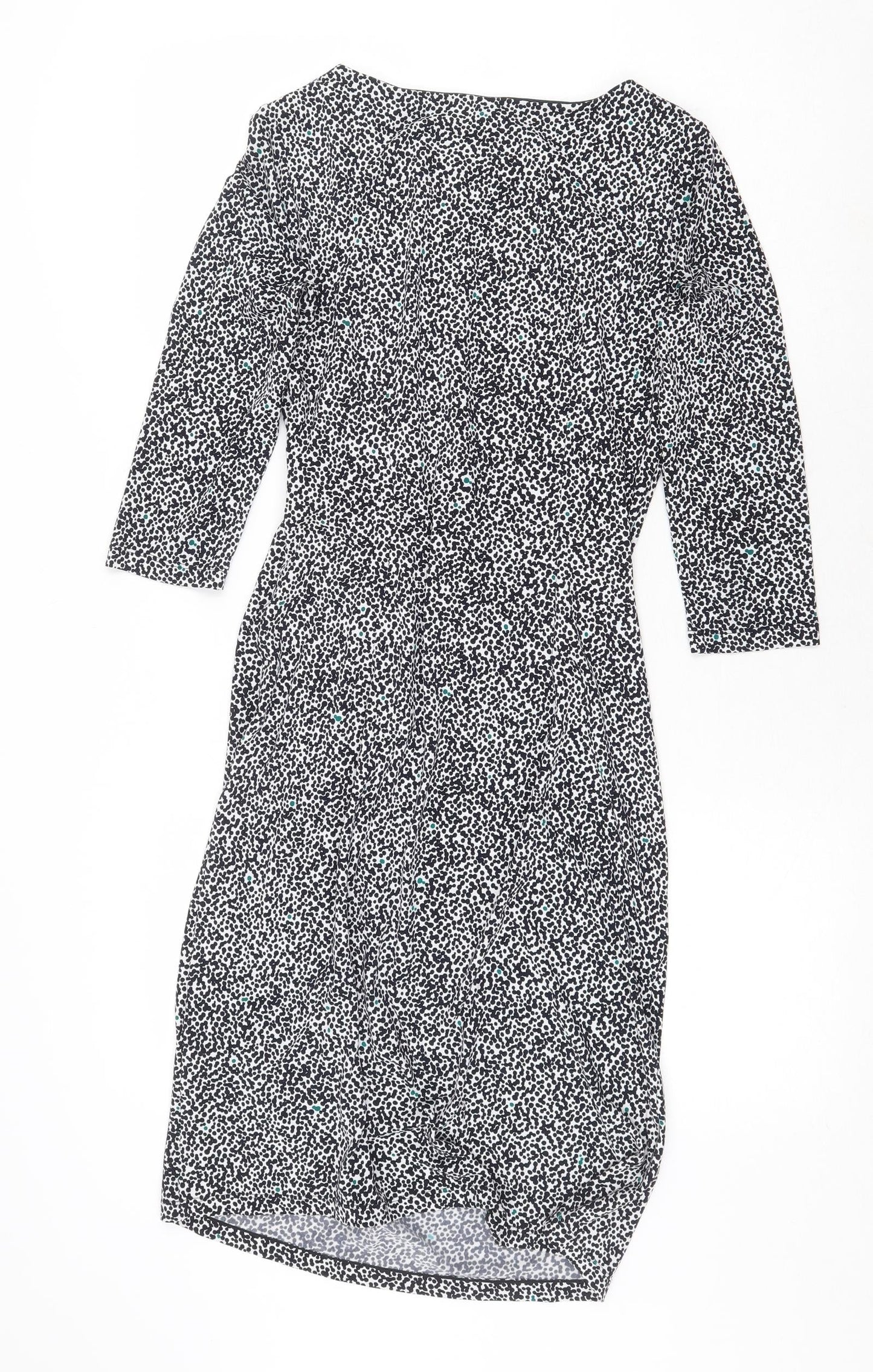 Fenn Wright Manson Womens White Geometric Polyester A-Line Size 8 Round Neck Pullover